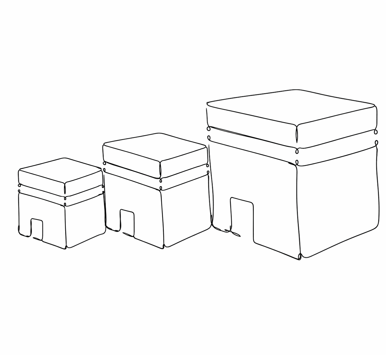 Kaaba Set (3 Größen – Schwarz)